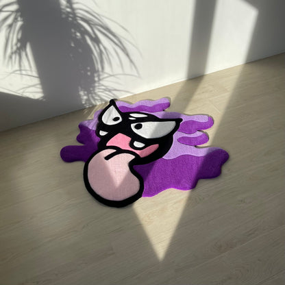 Custom Tufted Cartoon Rug: Anime Gamer Decor, Playful Ghost Design