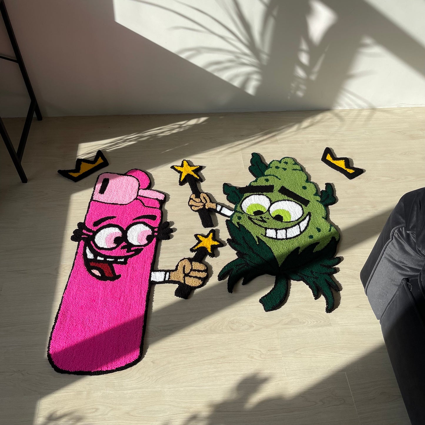 Custom Cartoon Rugs: "Lighter and Cone" Acrylic Tufted Design