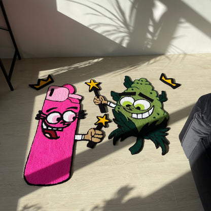 Custom Cartoon Rugs: "Lighter and Cone" Acrylic Tufted Design