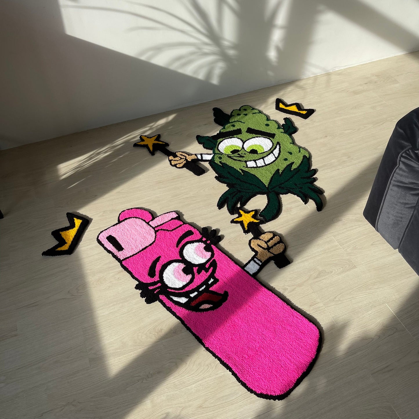 Custom Cartoon Rugs: "Lighter and Cone" Acrylic Tufted Design