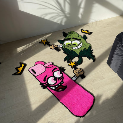 Custom Cartoon Rugs: "Lighter and Cone" Acrylic Tufted Design