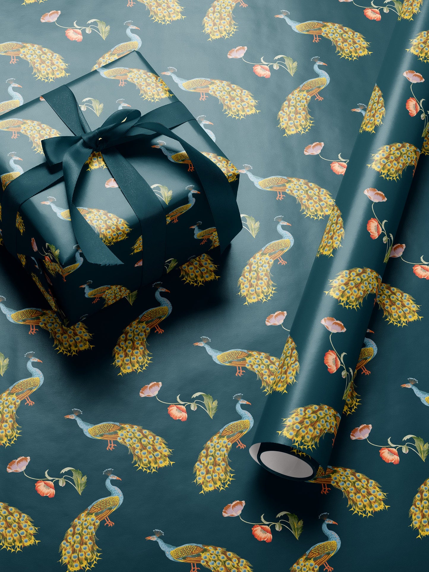 Peacock Gift Wrap Print Peacock Wrapping Paper Wedding Gift Wrap Roll Elegant Gift Wrap Romantic Gift for Her Peacock Feather Pattern