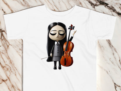 Toddler Wednesday Addams Playing Cello T-Shirt