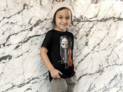 Toddler Wednesday Addams Playing Cello T-Shirt