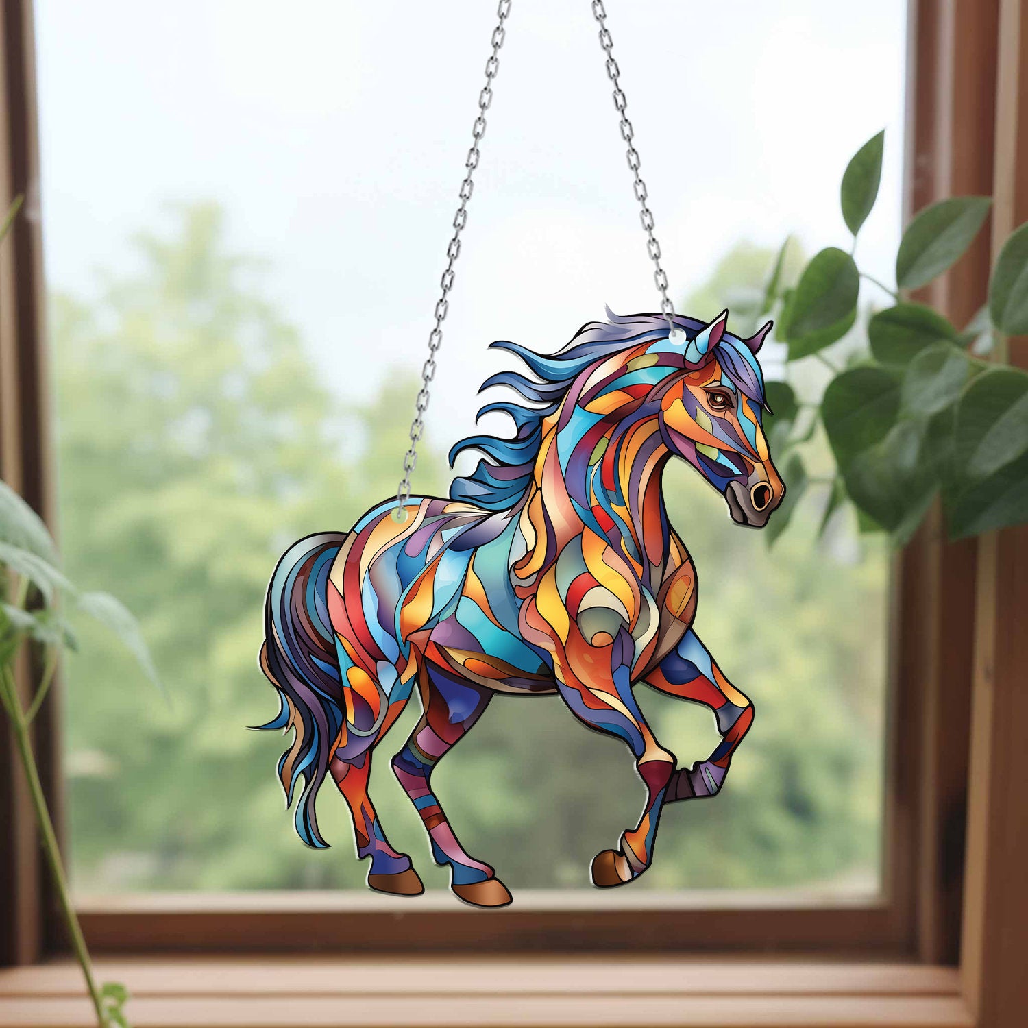 Horse Ranch Window Hanging, Camp Sign, Horse Stall, Horse Farm Decor, Horse Memorial Ornament, Horse Loss Gift, Animal Lovers Gift, Dad Gift