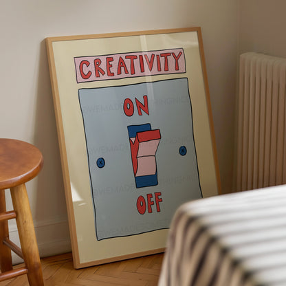 Creativity Print, Creative Mode Wall Print, Trendy Wall Art, Maximalist Wall Art, Office Decor, Apartment Decor, Retro Wall Art