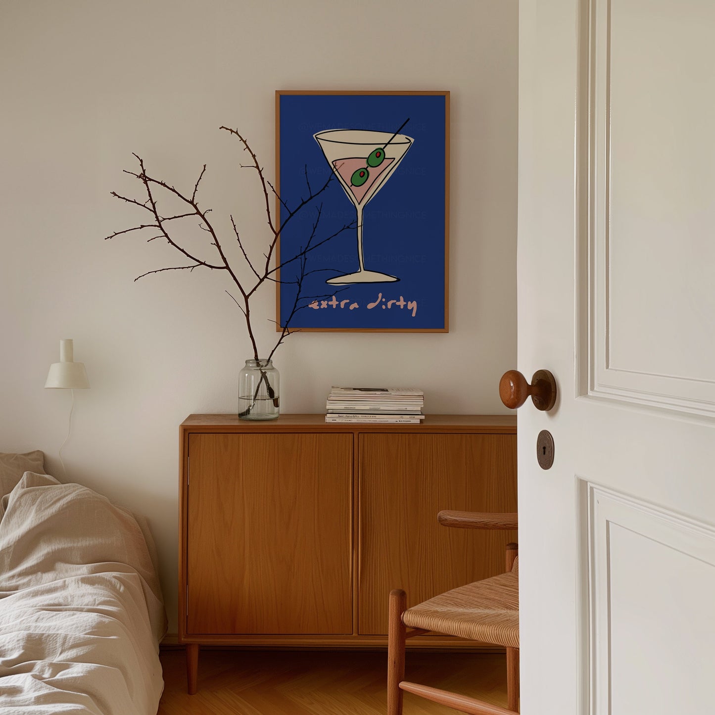 Extra Dirty Print, Martini Poster, Trendy Wall Art, Maximalist Wall Art, Apartment Decor, Retro Wall Art, Kitchen Print, Colourful Wall Art