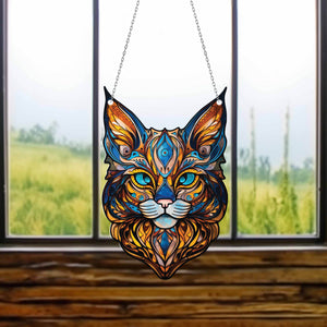 Wildcat Window Hanging, Wildcat Mom Decor, Loss of Pet Sympathy Gift, Wildcat lover, Asiatic wildcat, European wildcat, Gift For Cat Lover.