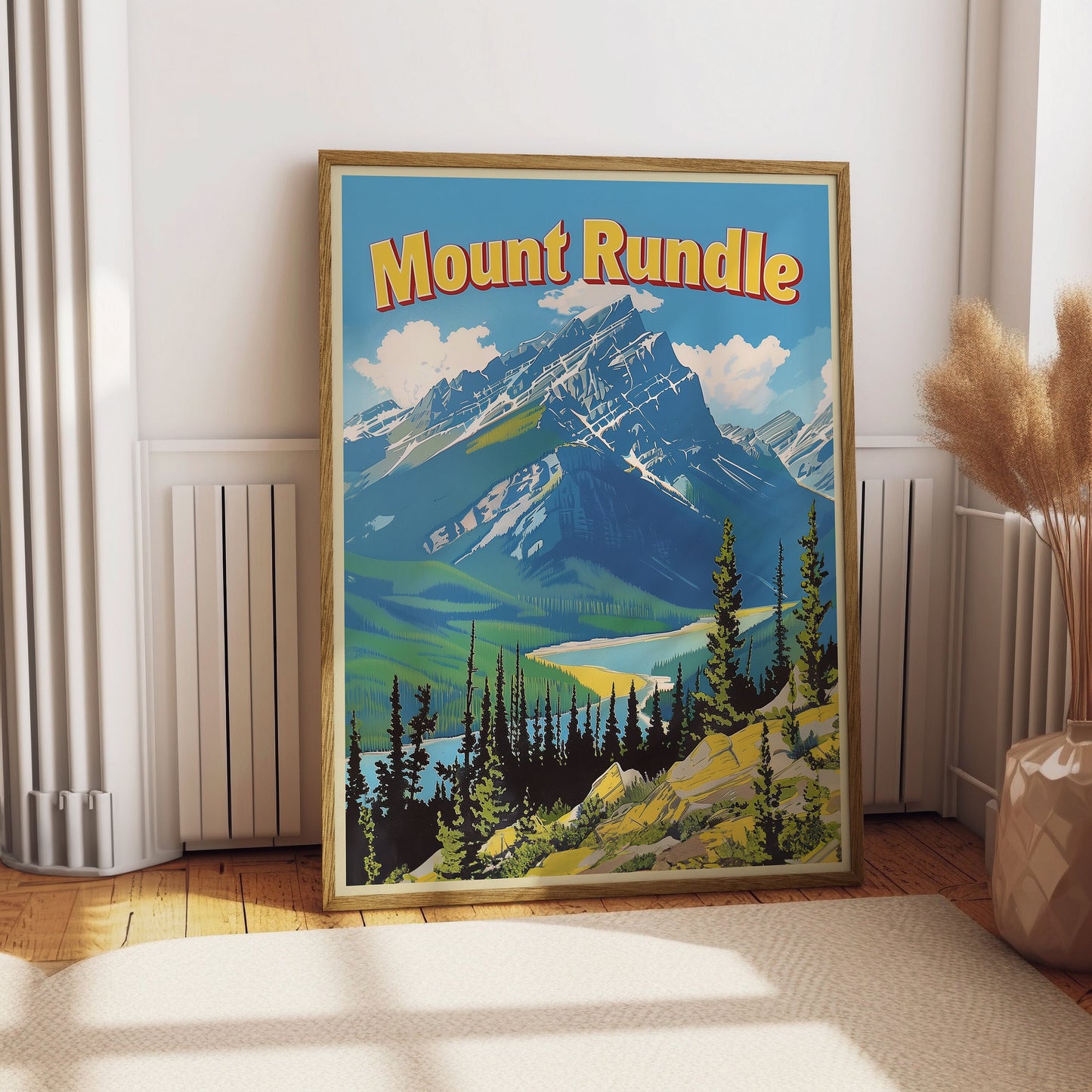 Vintage Banff Travel Poster Mount Rundle Alberta Canada Retro Print Canadian Rockies Poster Canada Travel Print Banff National Park Poster