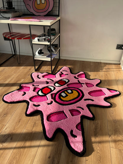 custom fluffy pink melting tufted 3d rug carpet