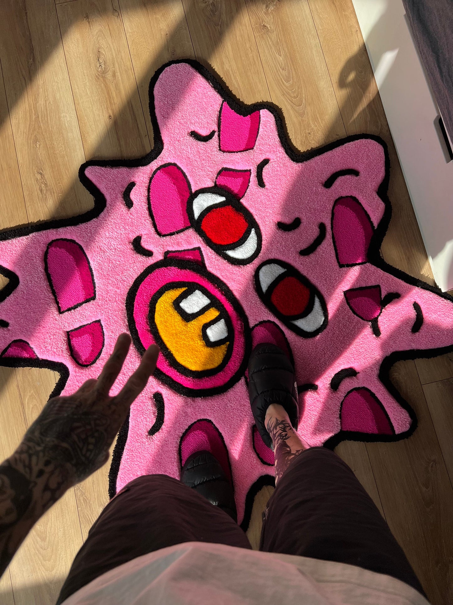 custom fluffy pink melting tufted 3d rug carpet
