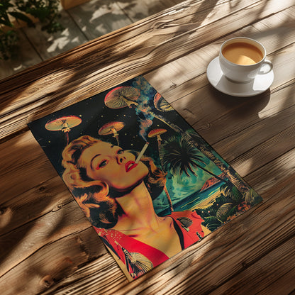 Vintage Surreal Poster Surrealist Wall Print Trippy Wall Art Cannabis Print Psychedelic Surrealism Art Print Retro Hippie Wall Art