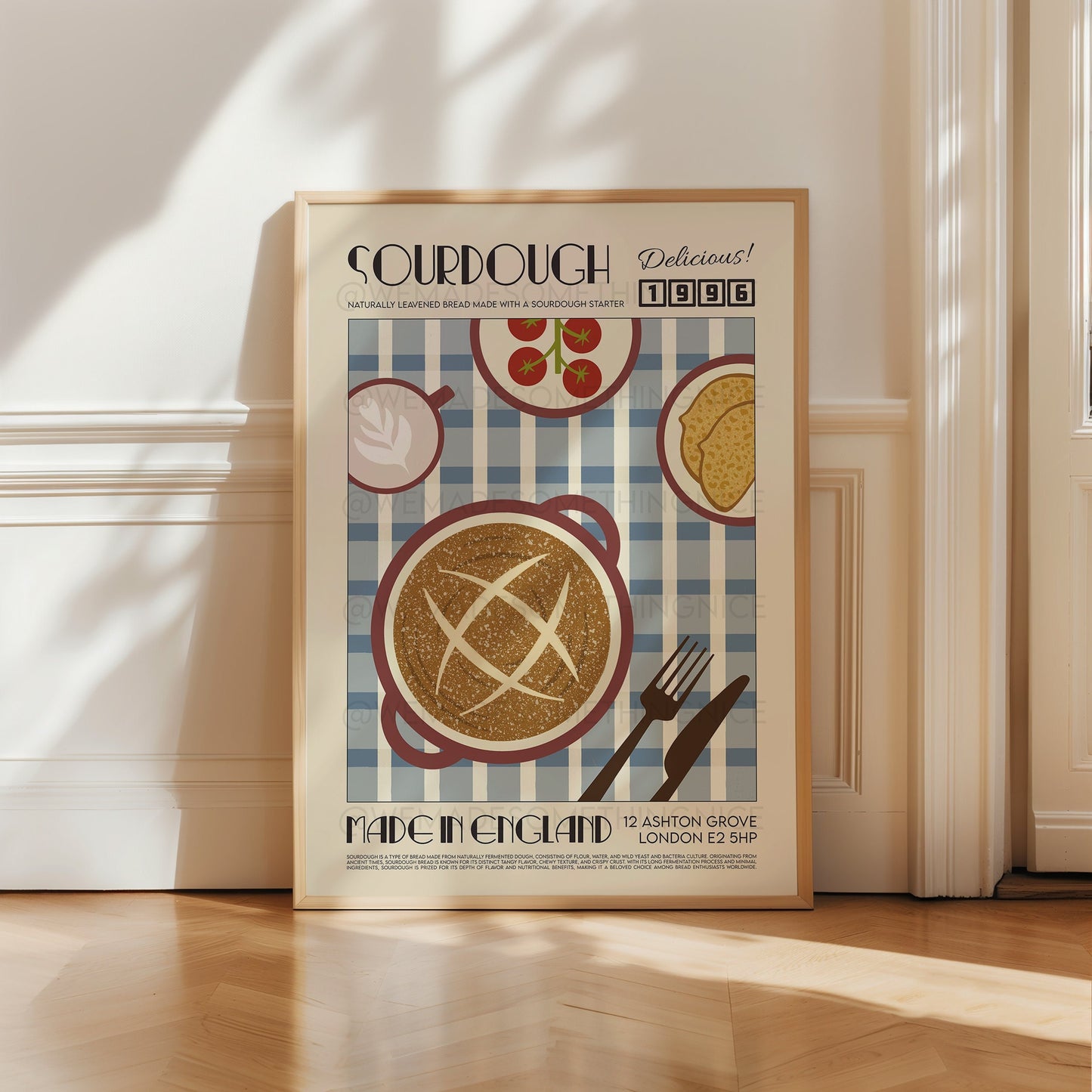 Sourdough Print, Kitchen Art, Kitchen Poster, Kitchen Print, Kitchen Wall Art, Food Poster, Modern Kitchen Decor