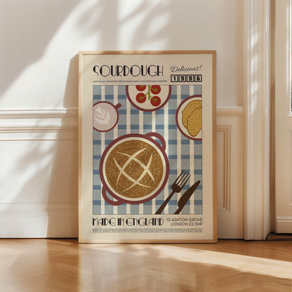 Sourdough Print, Kitchen Art, Kitchen Poster, Kitchen Print, Kitchen Wall Art, Food Poster, Modern Kitchen Decor