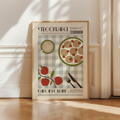Stroopwafel Poster, Kitchen Art, Kitchen Poster, Kitchen Print, Holland Poster, French Retro, Scandinavian Kitchen Decor, Food Art