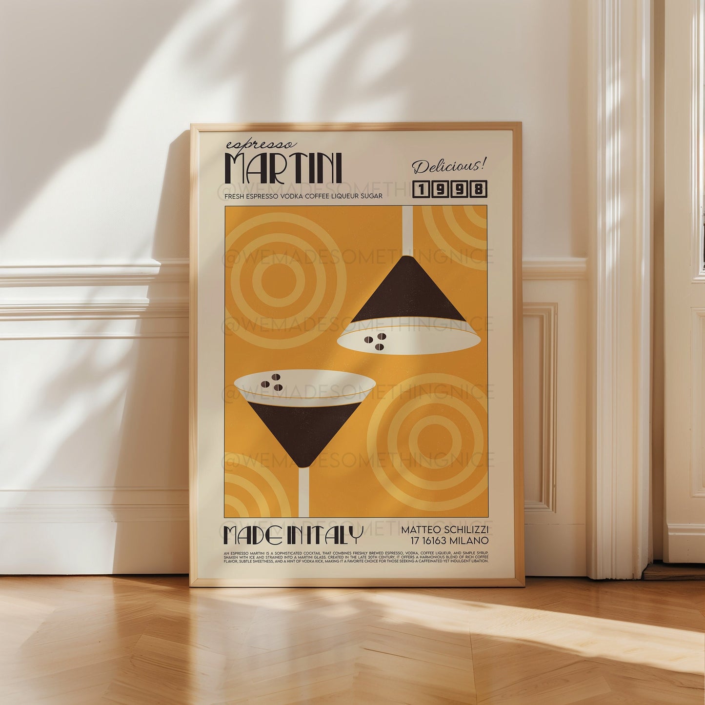 Espresso Martini Poster, Kitchen Poster, Kitchen Print, Cocktail Poster, Modern Kitchen Decor, Exhibition Poster, Retro Wall Art, Home Decor