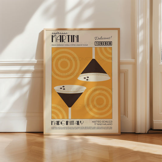 Espresso Martini Poster, Kitchen Poster, Kitchen Print, Cocktail Poster, Modern Kitchen Decor, Exhibition Poster, Retro Wall Art, Home Decor