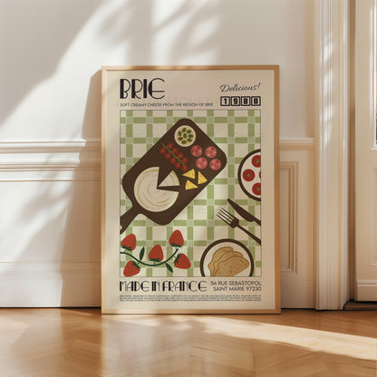 Retro Brie Cheese Poster, Kitchen Poster, Kitchen Print, Food Poster, Modern Kitchen Decor, Retro Poster, Pop Art, Kitchen Art