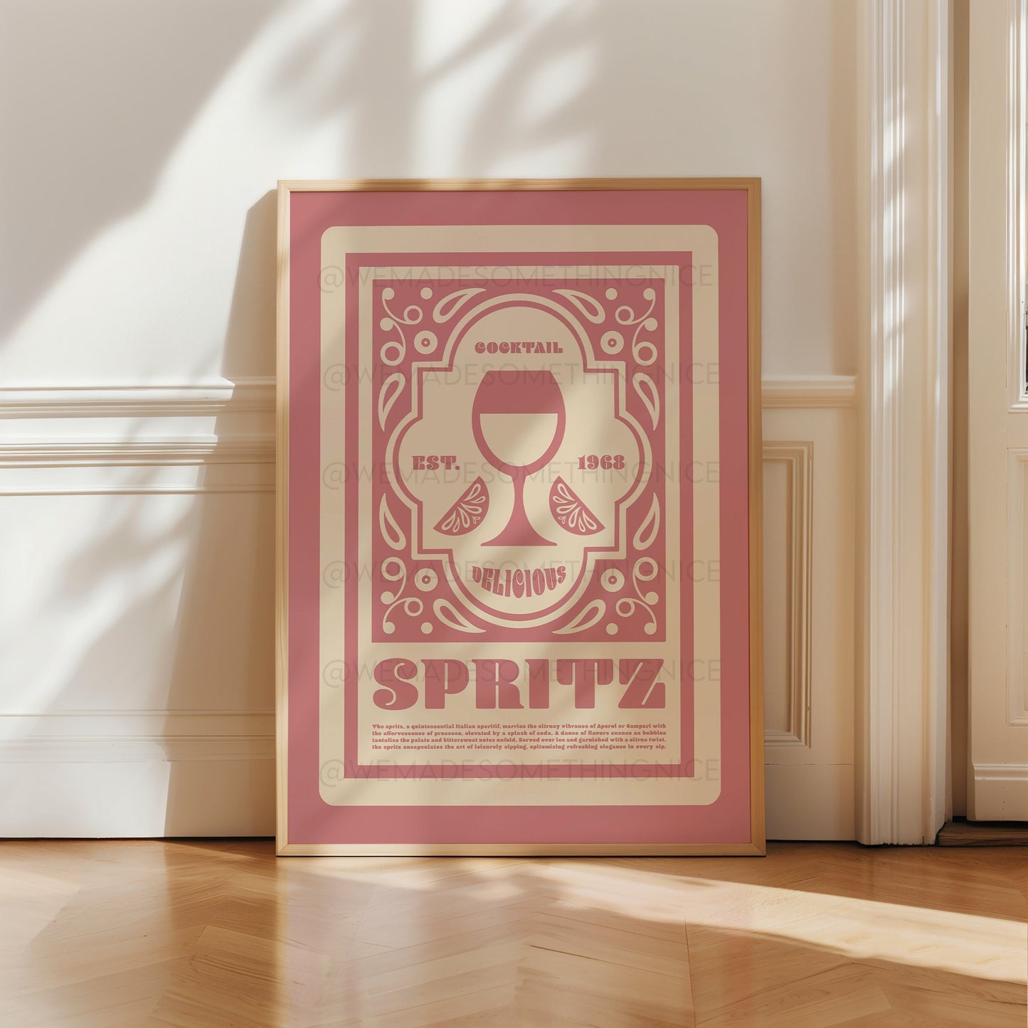 Spritz Cocktail Poster, Kitchen Art, Kitchen Poster, Kitchen Print,  Retro Print, Art Deco, Kitchen Decor, Cocktail Print