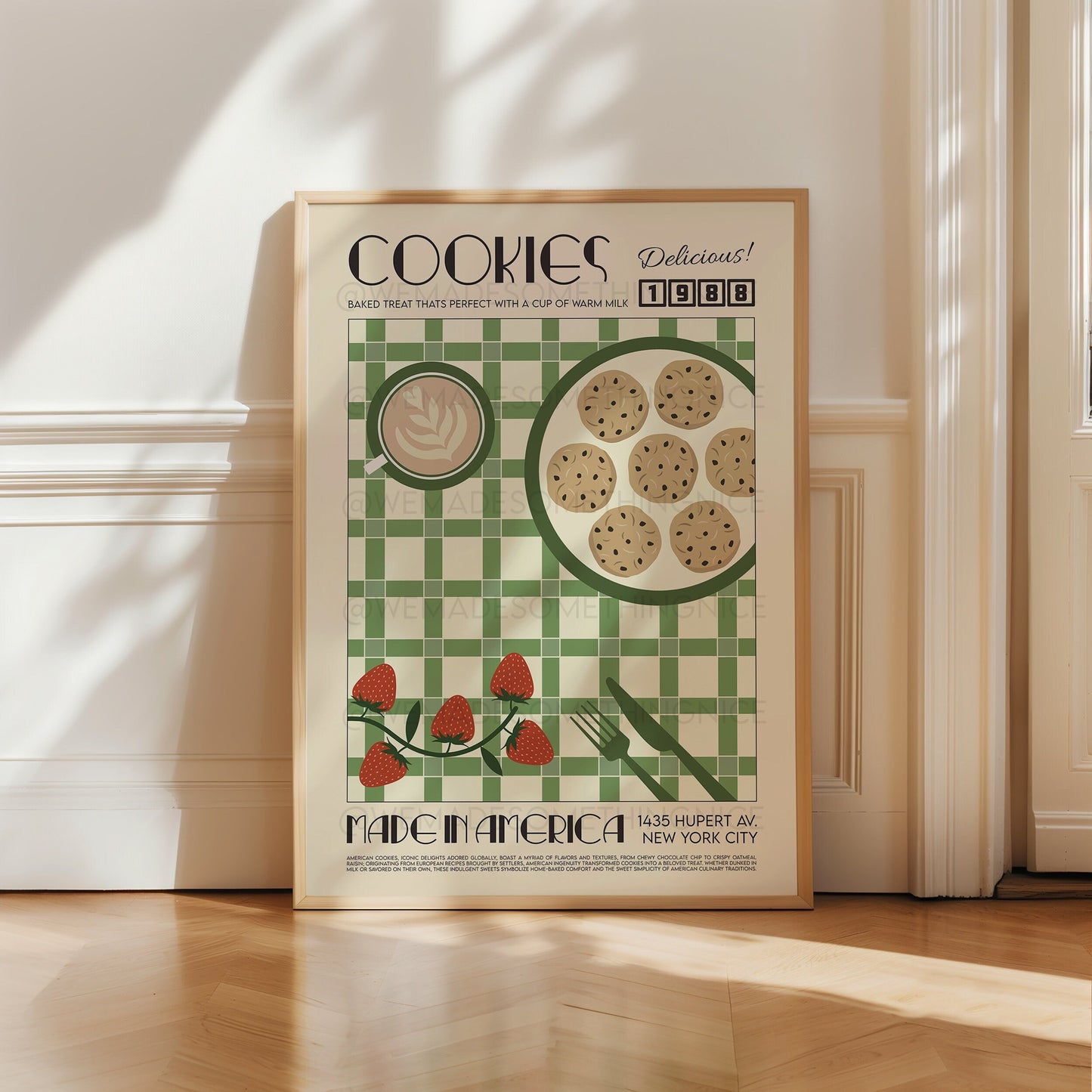 Cookies Poster, Kitchen Art, Kitchen Poster, Kitchen Print, Food Print, Modern Kitchen Decor, Retro Poster, Pop Art, Exhibition Poster
