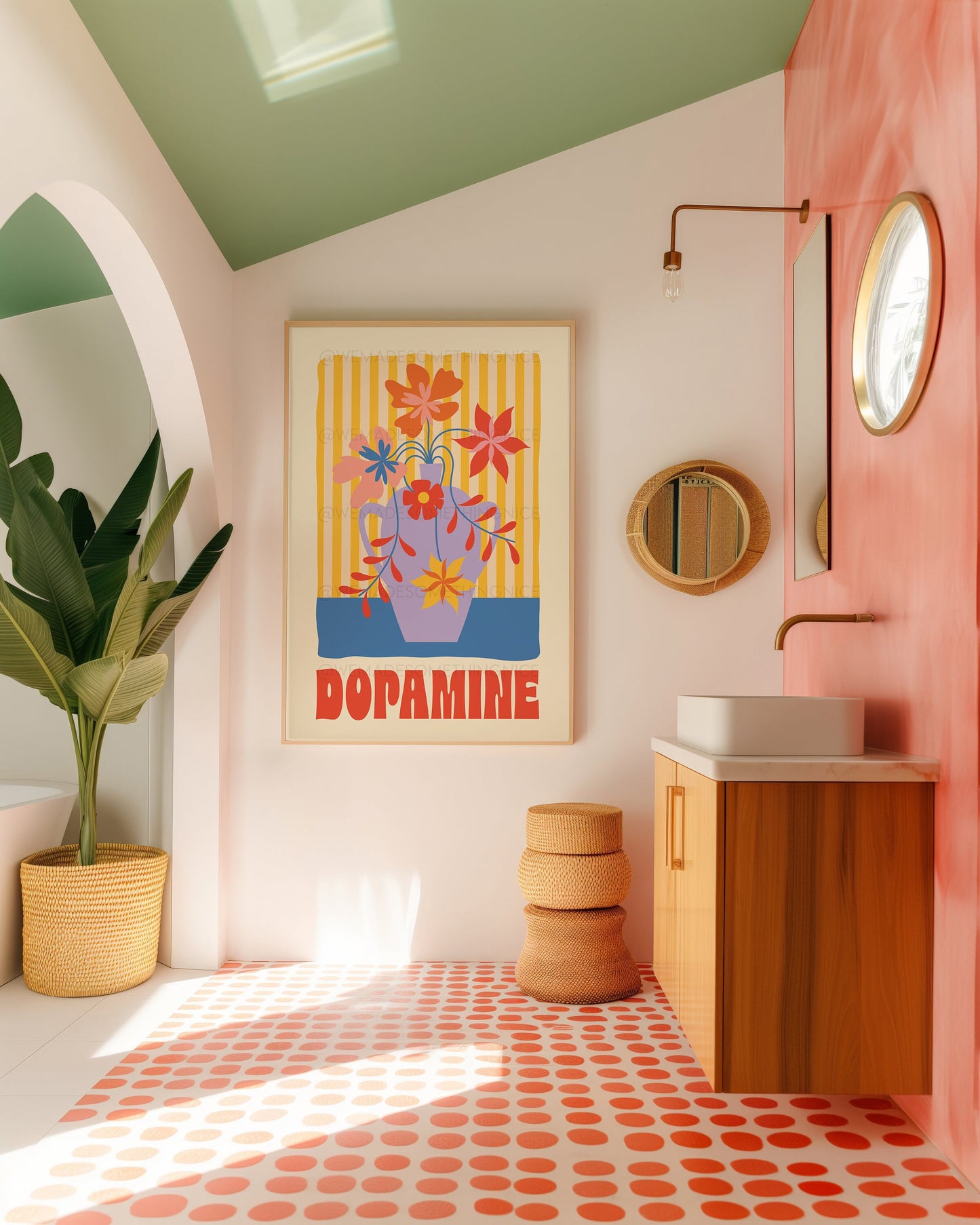 Dopamine Poster, Dopamine Decor, Maximalist Wall Art, Apartment Decor, Retro Wall Art, Trendy Wall Art, Colourful Wall Art