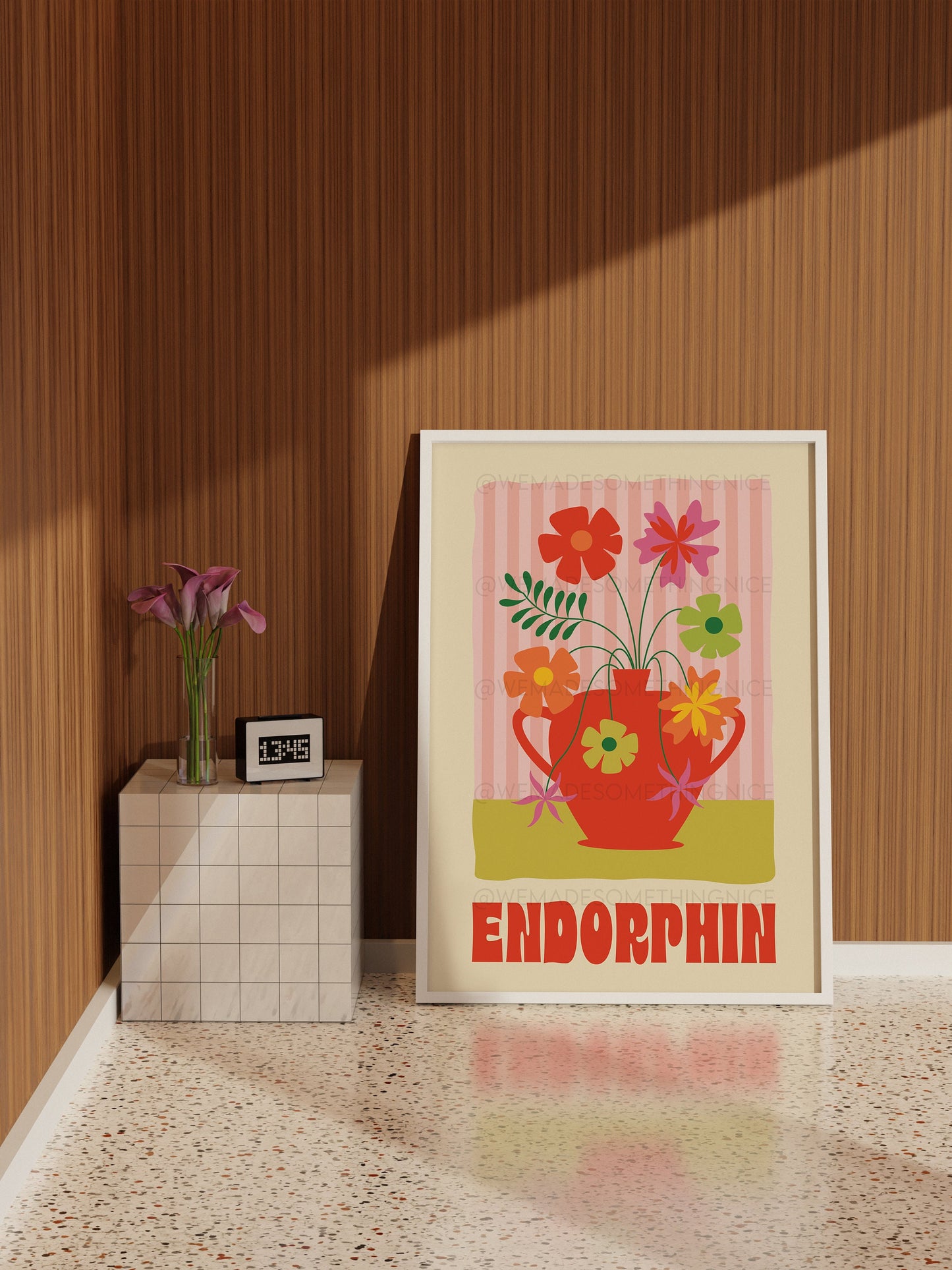 Endorphin Poster, Dopamine Decor, Maximalist Wall Art, Apartment Decor, Retro Wall Art, Trendy Wall Art, Colourful Wall Art, Flower Art