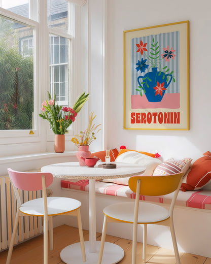 Serotonin Poster, Dopamine Decor, Maximalist Wall Art, Apartment Decor, Retro Wall Art, Trendy Wall Art, Colourful Wall Art