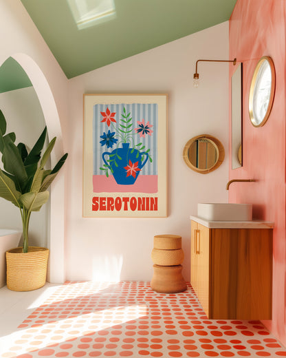 Serotonin Poster, Dopamine Decor, Maximalist Wall Art, Apartment Decor, Retro Wall Art, Trendy Wall Art, Colourful Wall Art