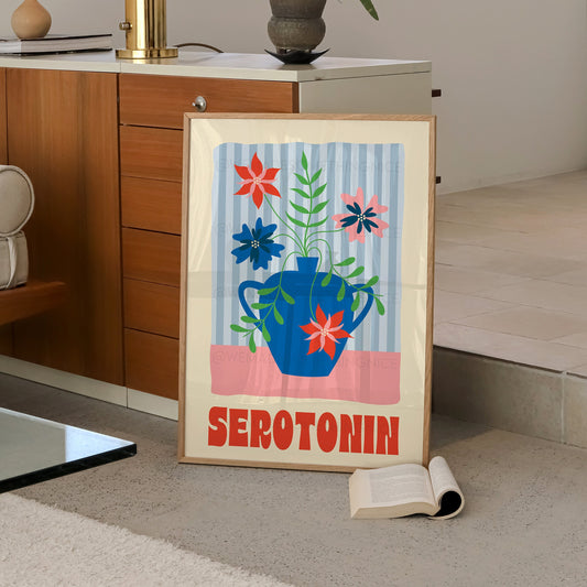 Serotonin Poster, Dopamine Decor, Maximalist Wall Art, Apartment Decor, Retro Wall Art, Trendy Wall Art, Colourful Wall Art