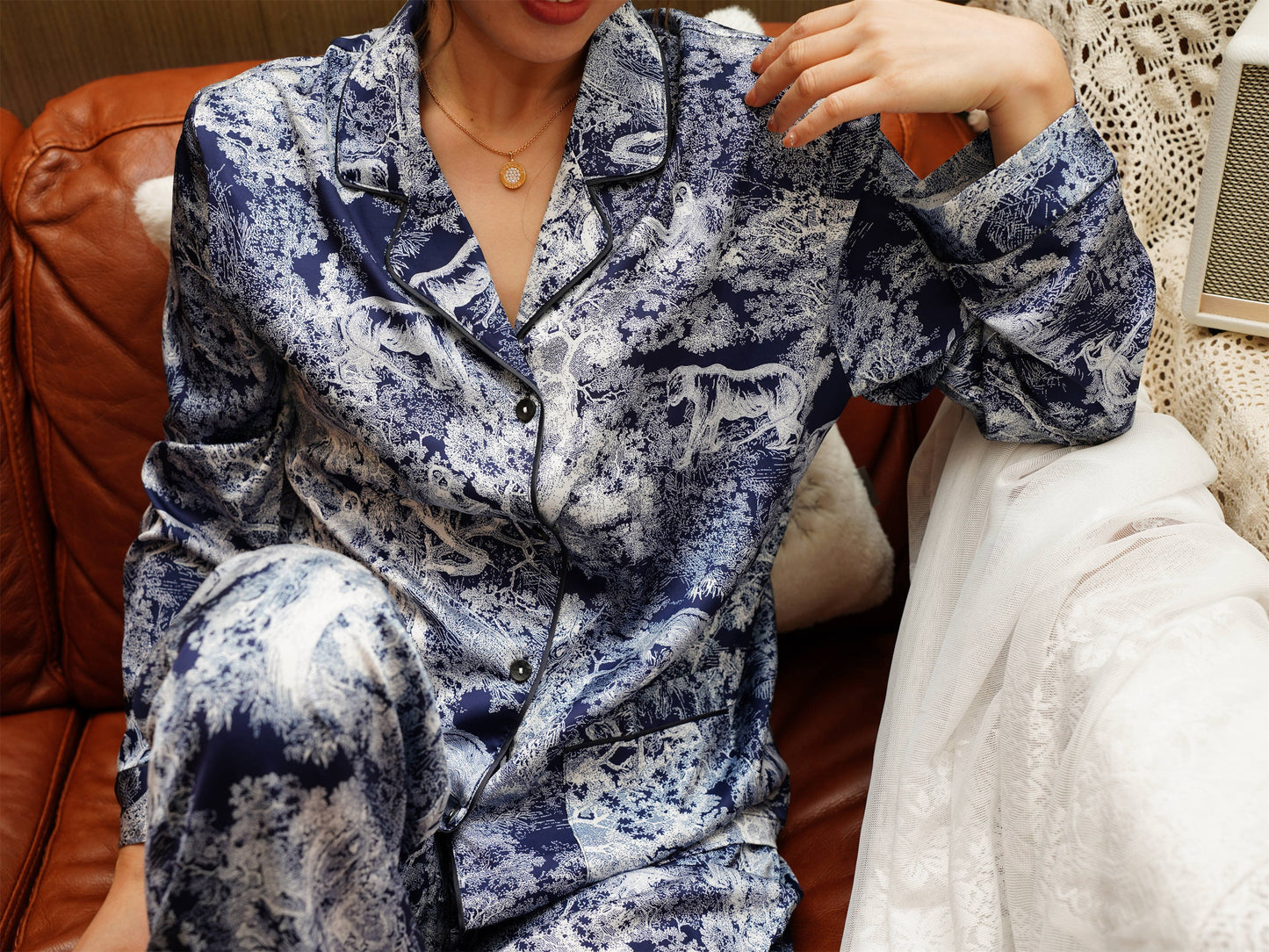 Mezmerizing Silky Long Pyjama Set, Bride And Bridesmaids Pajama, Pajama Set For Women, Classic Polka Dot , Gift For Her