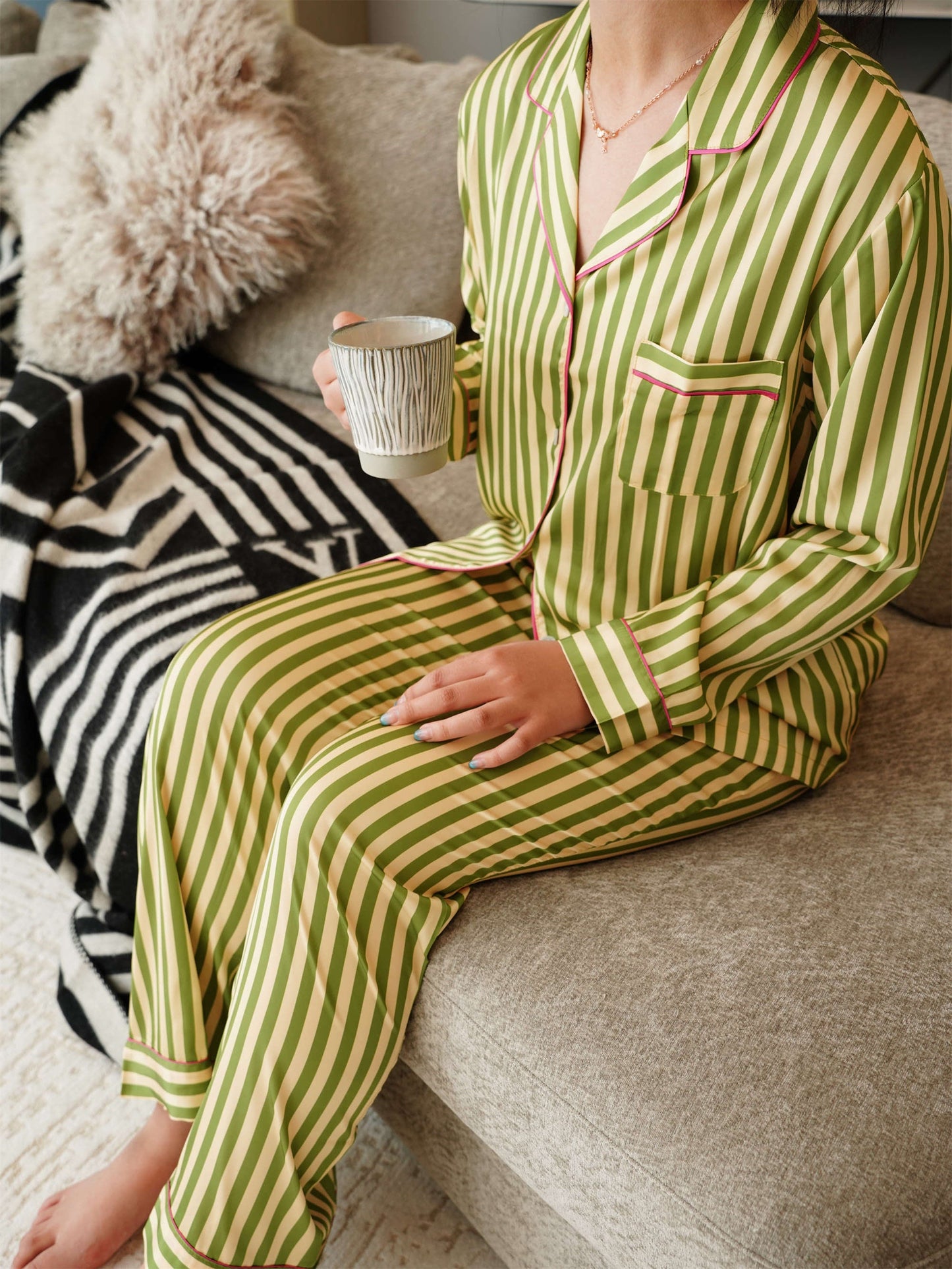 Classic Striped  Payjama Set ,Long Sleeves ,Bride and Bridesmaid Pajama , Birthday Gifts For Her?Could Be Wear Outside,