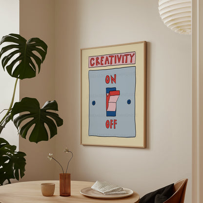 Creativity Print, Creative Mode Wall Print, Trendy Wall Art, Maximalist Wall Art, Office Decor, Apartment Decor, Retro Wall Art