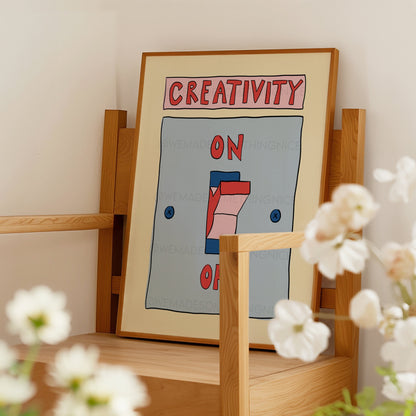 Creativity Print, Creative Mode Wall Print, Trendy Wall Art, Maximalist Wall Art, Office Decor, Apartment Decor, Retro Wall Art