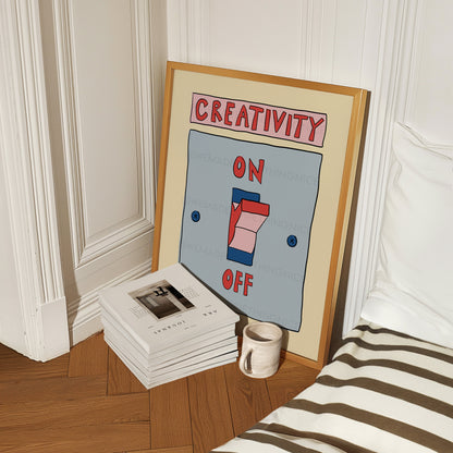 Creativity Print, Creative Mode Wall Print, Trendy Wall Art, Maximalist Wall Art, Office Decor, Apartment Decor, Retro Wall Art