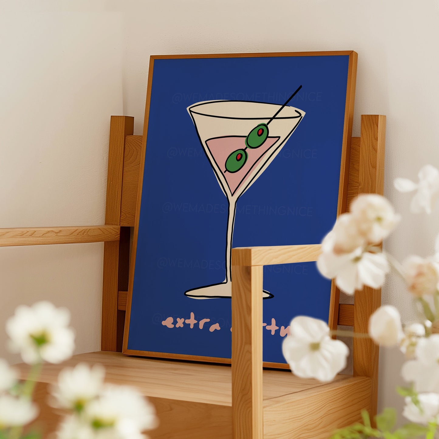 Extra Dirty Print, Martini Poster, Trendy Wall Art, Maximalist Wall Art, Apartment Decor, Retro Wall Art, Kitchen Print, Colourful Wall Art