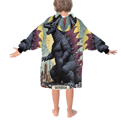 Kids Blanket Hoodie Godzilla Gojira Kaiju