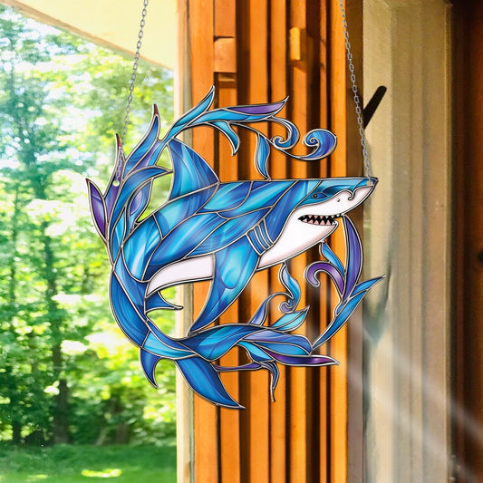 Shark Acrylic Window Hanging, Acrylic Window Hanging, Gift For Shark Lover, Shark Home Decor, Gift For Dad, Dad Gift, Shark Decor Home
