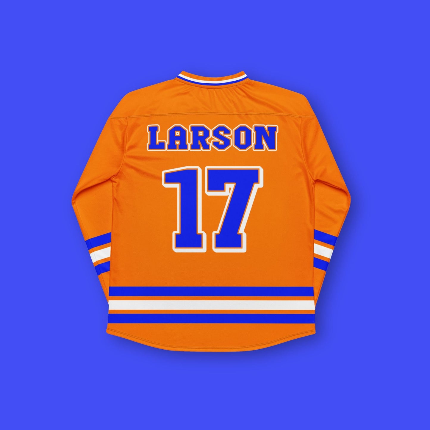 Unisex Oversized Racing Hockey Jersey– Orange & Blue IndyCar-Inspired Jersey with Racing Number 17