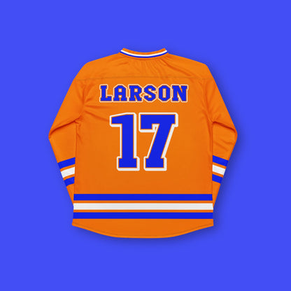 Unisex Oversized Racing Hockey Jersey– Orange & Blue IndyCar-Inspired Jersey with Racing Number 17