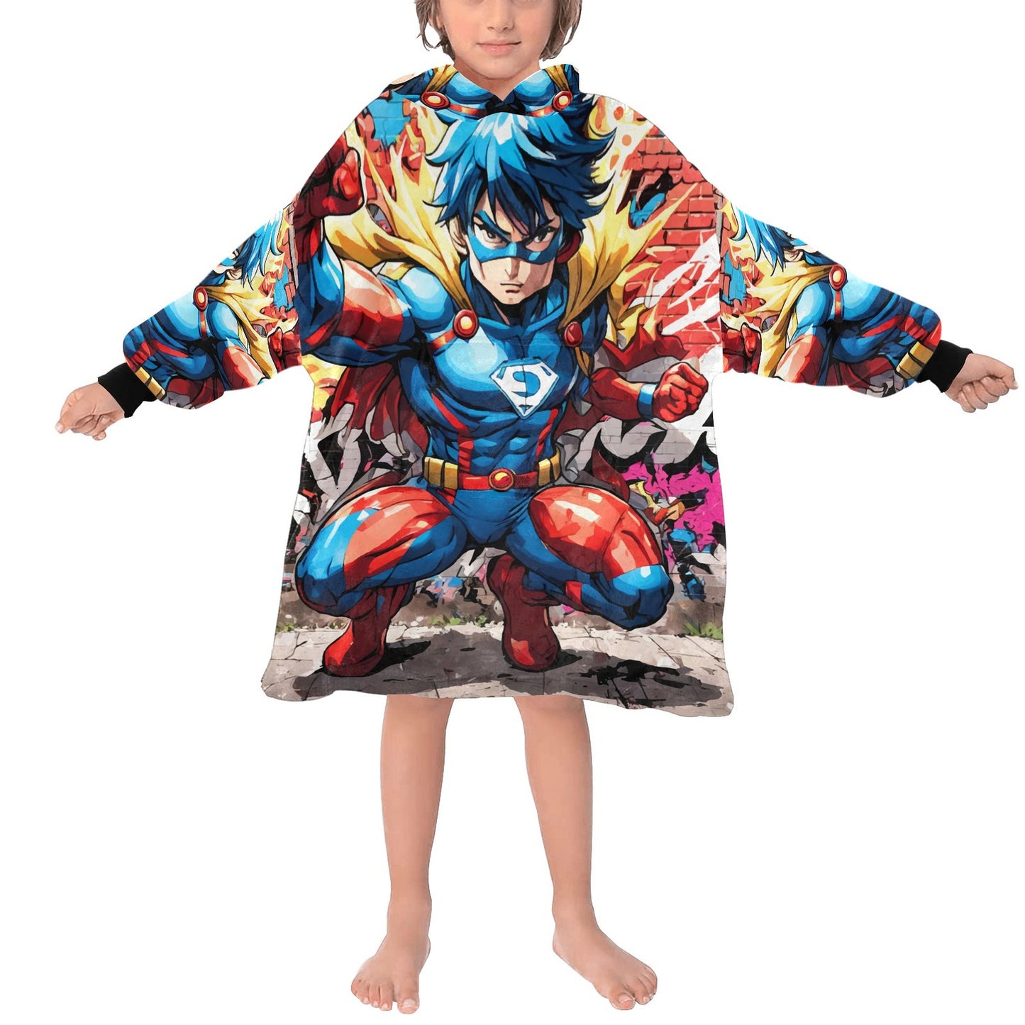 Kids Blanket Hoodie Manga Mangas