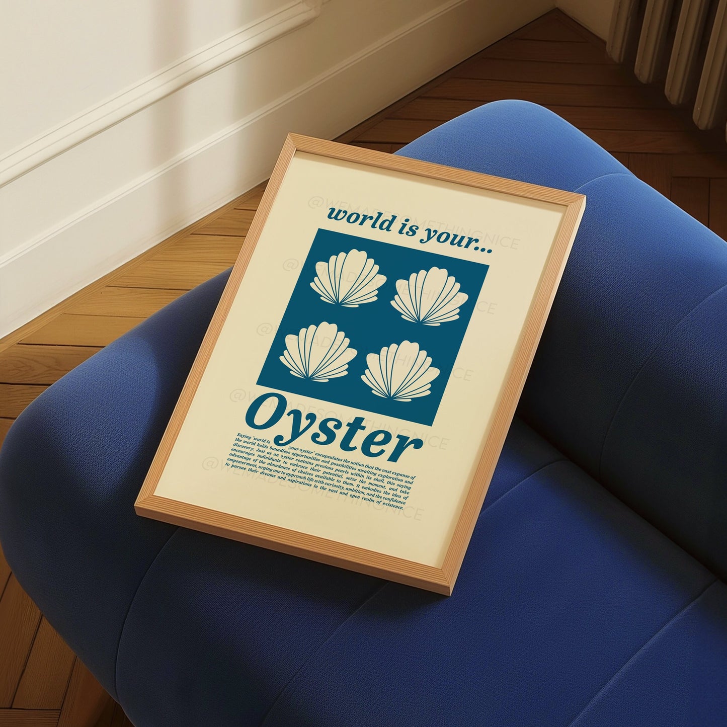 World Is Your Oyster Print, Coastal Decor, Kitchen Art, Kitchen Print, Kitchen Poster, Oyster print, Trendy Wall Art, Minimalist