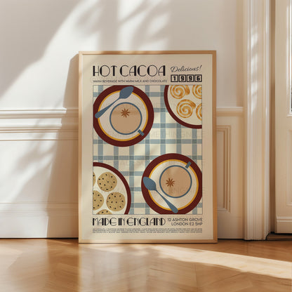 Hot Chocolate Print, Drink Poster, Modern Kitchen Decor, Retro Poster, Pop Art, Kitchen Art, Exhibition Poster, Illustration, Coffee Lover
