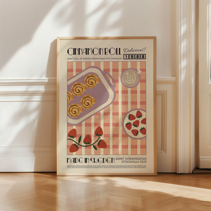 Cinnamon Roll Poster, Kitchen Poster, Kitchen Print, Food Poster, Modern Kitchen Decor, Retro Poster, Kitchen Art, Exhibition Poster