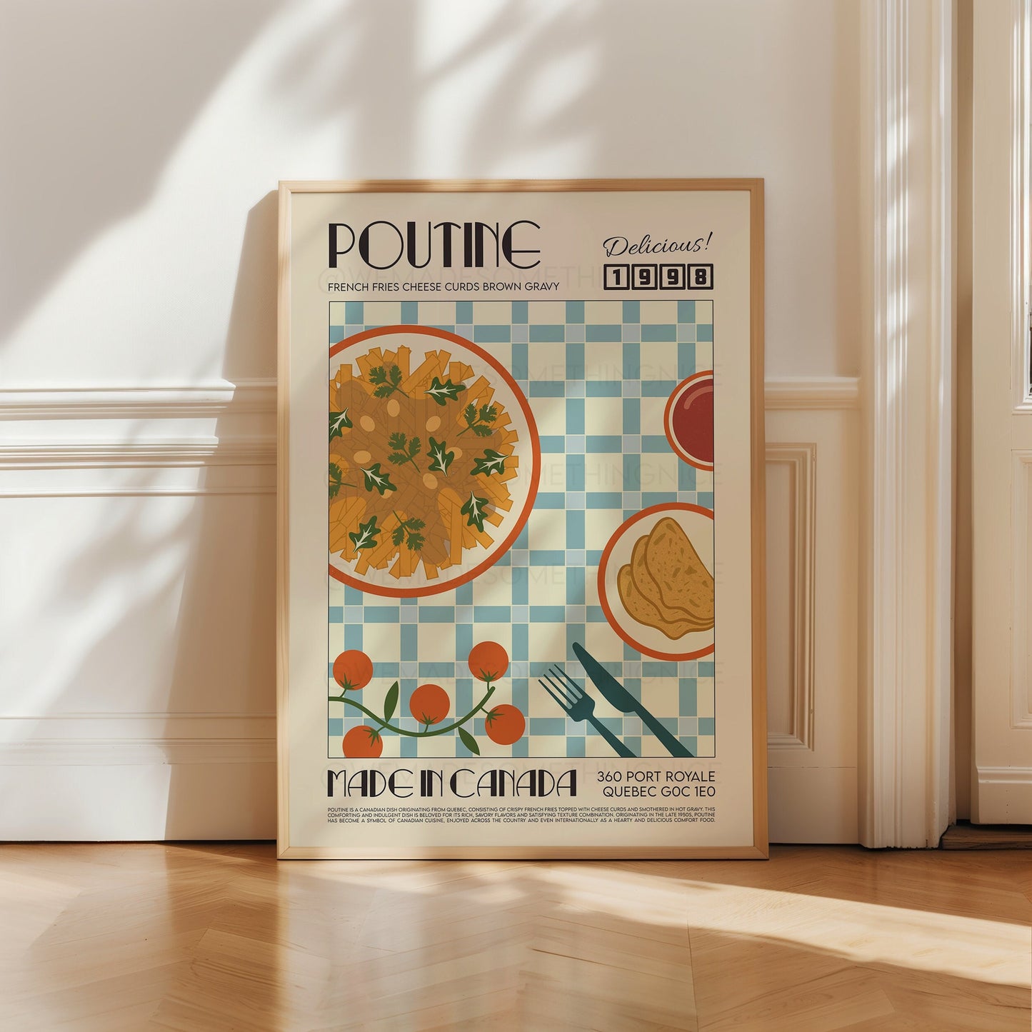 Poutine Poster, Food Art, Kitchen Art, Kitchen Wall Art, Trendy Wall Art, Exhibition Poster, Housewarming, Canada Print