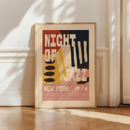 Jazz Poster, Music Print, Music Poster, Kitchen Art, Music Lover, Lyrics Poster, Wall Art, Home Decor, Mid Century Modern