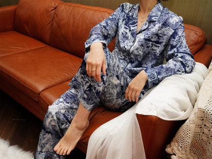 Mezmerizing Silky Long Pyjama Set, Bride And Bridesmaids Pajama, Pajama Set For Women, Classic Polka Dot , Gift For Her