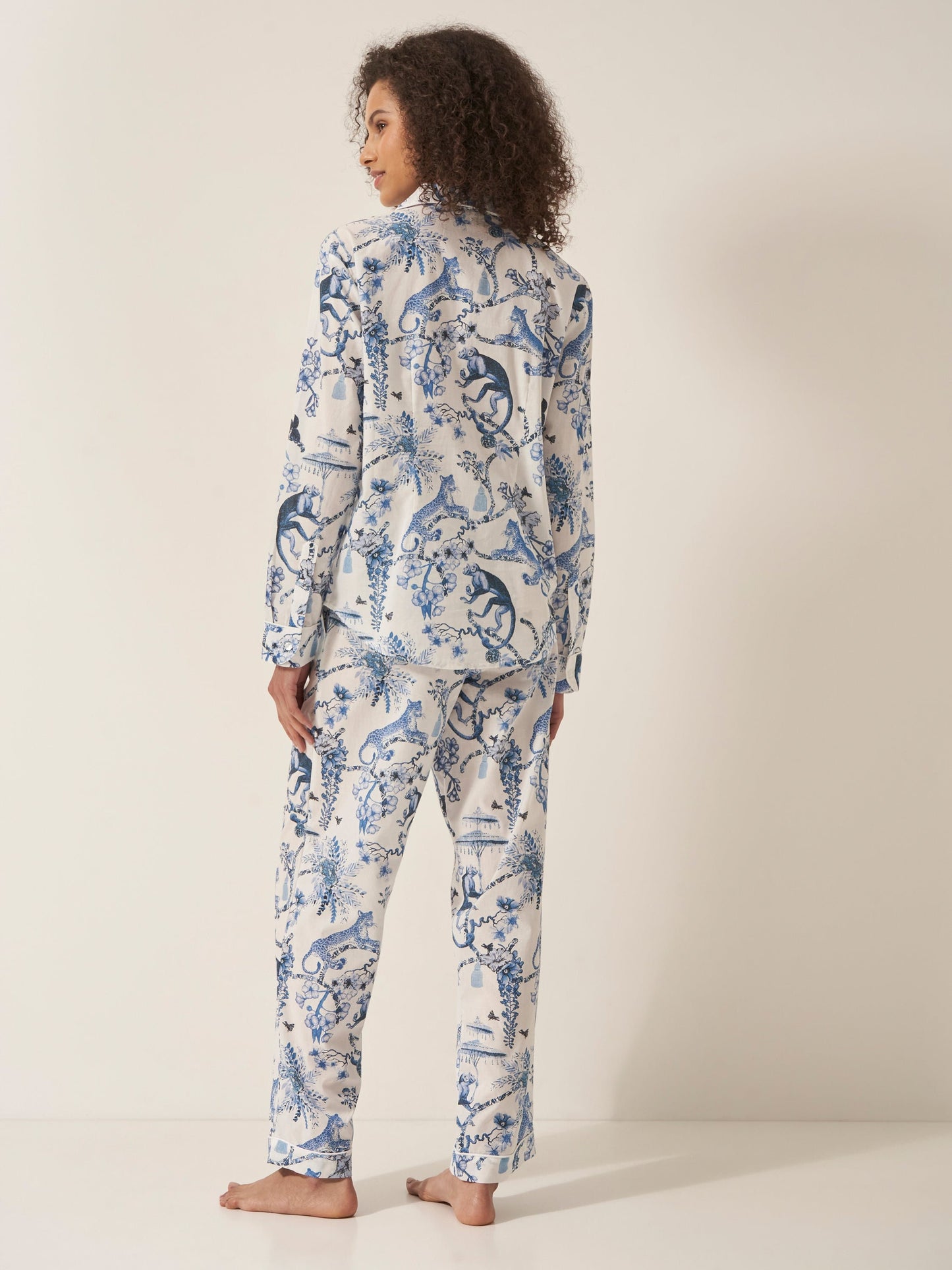 Chinoiserie Whimsy Women’s Pyjama Trouser Set | Organic Cotton Long Sleeve PJs | Elegant Artistic Print Sleepwear for Her
