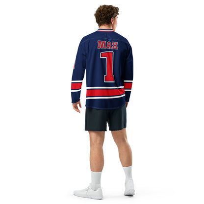 Oversized Unisex Racing Hockey Jersey , Unisex Streetwear Jersey with Bold Number Graphics