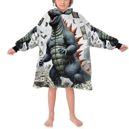 Kids Blanket Hoodie Godzilla Gojira Kaiju