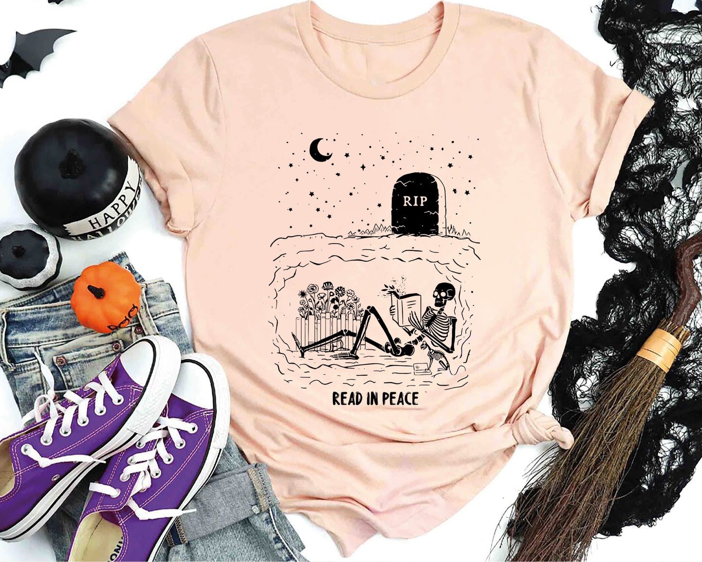 Read In Peace Skeleton Shirt, RIP Funny Skeleton Reading Sweatshirt, Librarian Love Shirt, Skeleton Reading Lover Tee, Funny Book Lover Tee